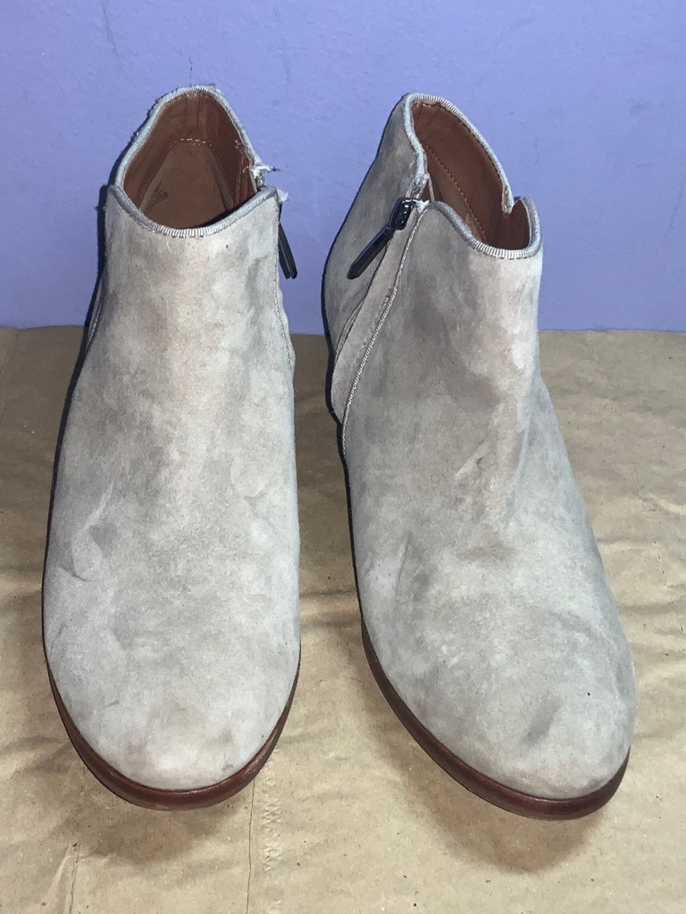 Sam Edelman Petty grey suede ankle boot bootie Sz 6